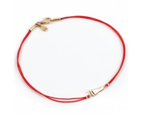 Червен Конец Гривна с Краченце 14К Жълто Злато Bloom Jewellery